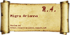 Migra Arianna névjegykártya